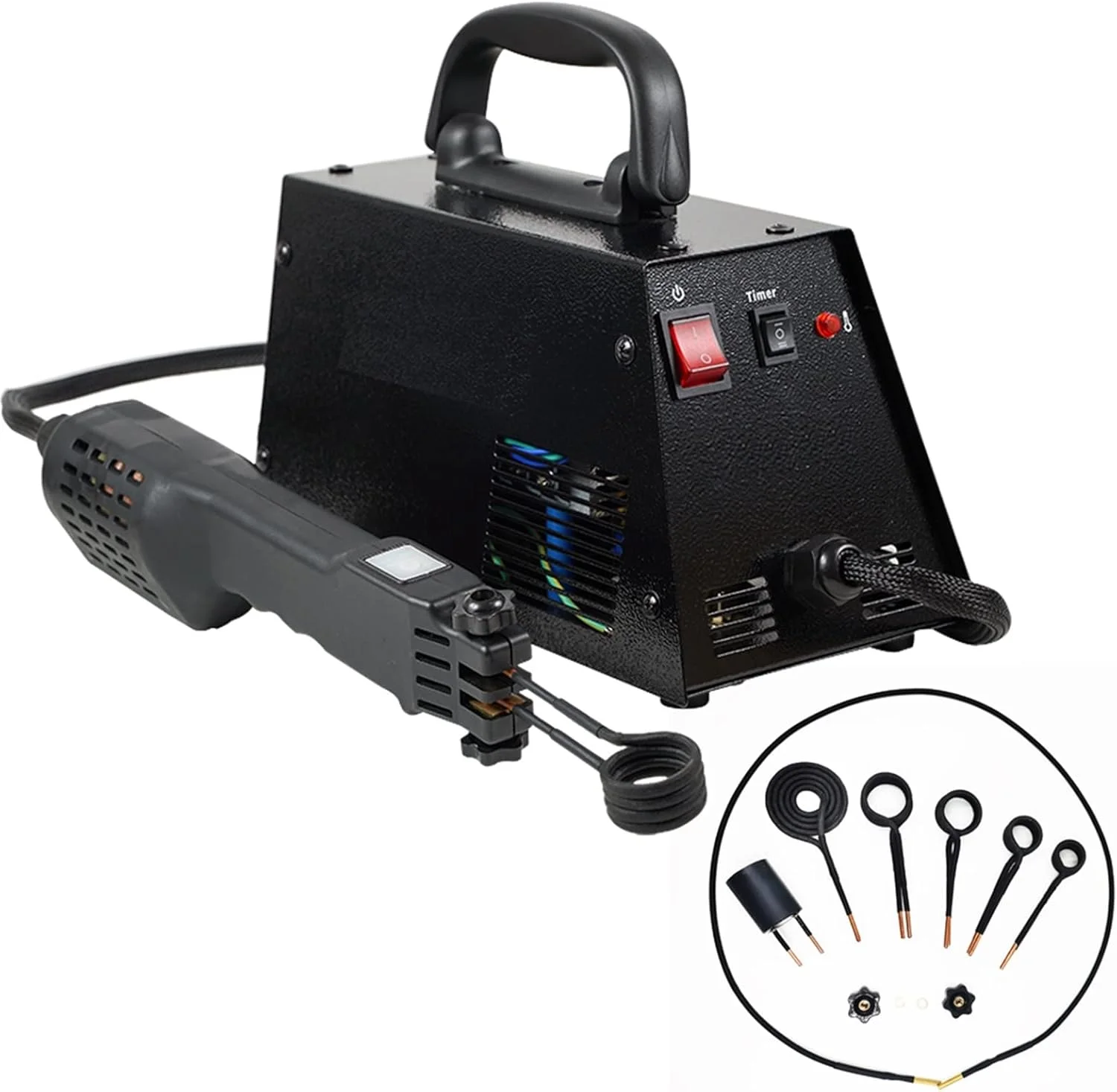 دستگاه گرمکن القایی JAHLGT Coil heater Machine 2KVA، مینی گرمکن القایی بدون شعله دستی با کیت های کویل برای دستگاه پیچ