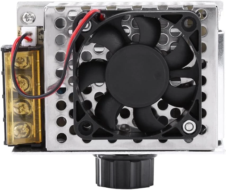 کنترلر SCR مدل OVAQUIXI، کنترل کننده سرعت موتور و دیمر دما با توان بالا AC 220V 4000W SCR به همراه فن برای لوازم برقی کنترلر SCR مدل OVAQUIXI، کنترل کننده سرعت موتور و دیمر دما با توان بالا AC 220V 4000W SCR به همراه فن برای لوازم برقی