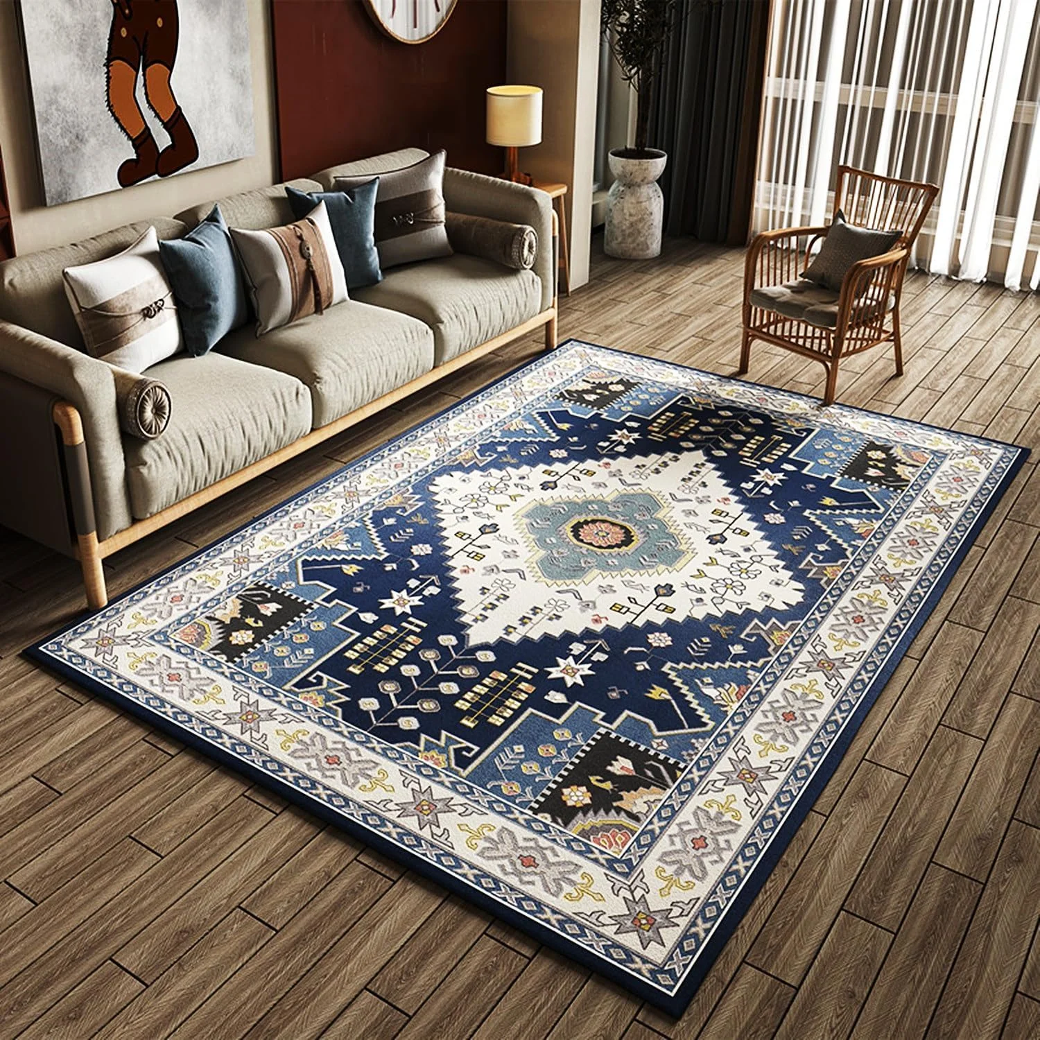 فرش گرمایشی بزرگ طرح بوهو، فرش برقی گرم شونده، پد گرمایشی برقی بخاری فضایی برای اتاق نشیمن اتاق خواب اتاق غذاخوری خوابگاه (B, 200x250cm)