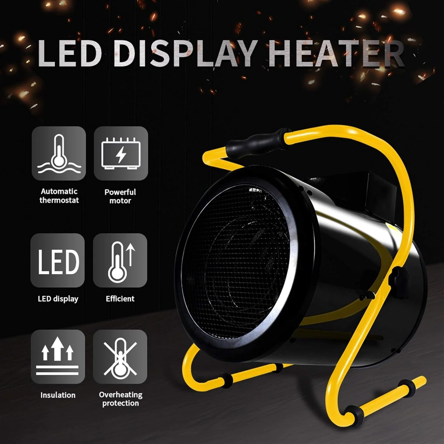 بخاری حیوانات خانگی HGFUUYT 5000W، بخاری صنعتی 5 کیلووات، بخاری برقی کم مصرف خانگی با توان بالا، کارگاه گرمایشی سریع فن پرورش سوله، ابزار گرمایشی برای حیوانات خانگی