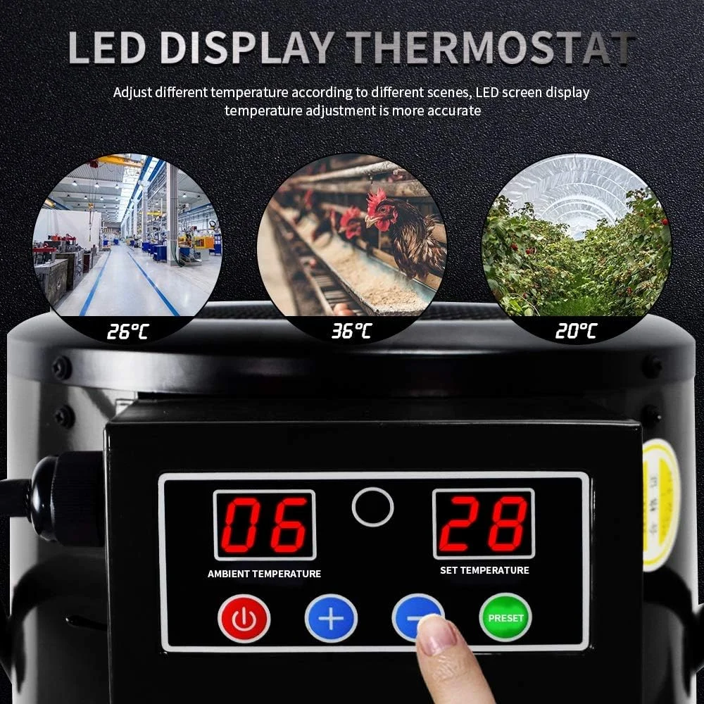 بخاری حیوانات خانگی HGFUUYT 5000W، بخاری صنعتی 5 کیلووات، بخاری برقی کم مصرف خانگی با توان بالا، کارگاه گرمایشی سریع فن پرورش سوله، ابزار گرمایشی برای حیوانات خانگی
