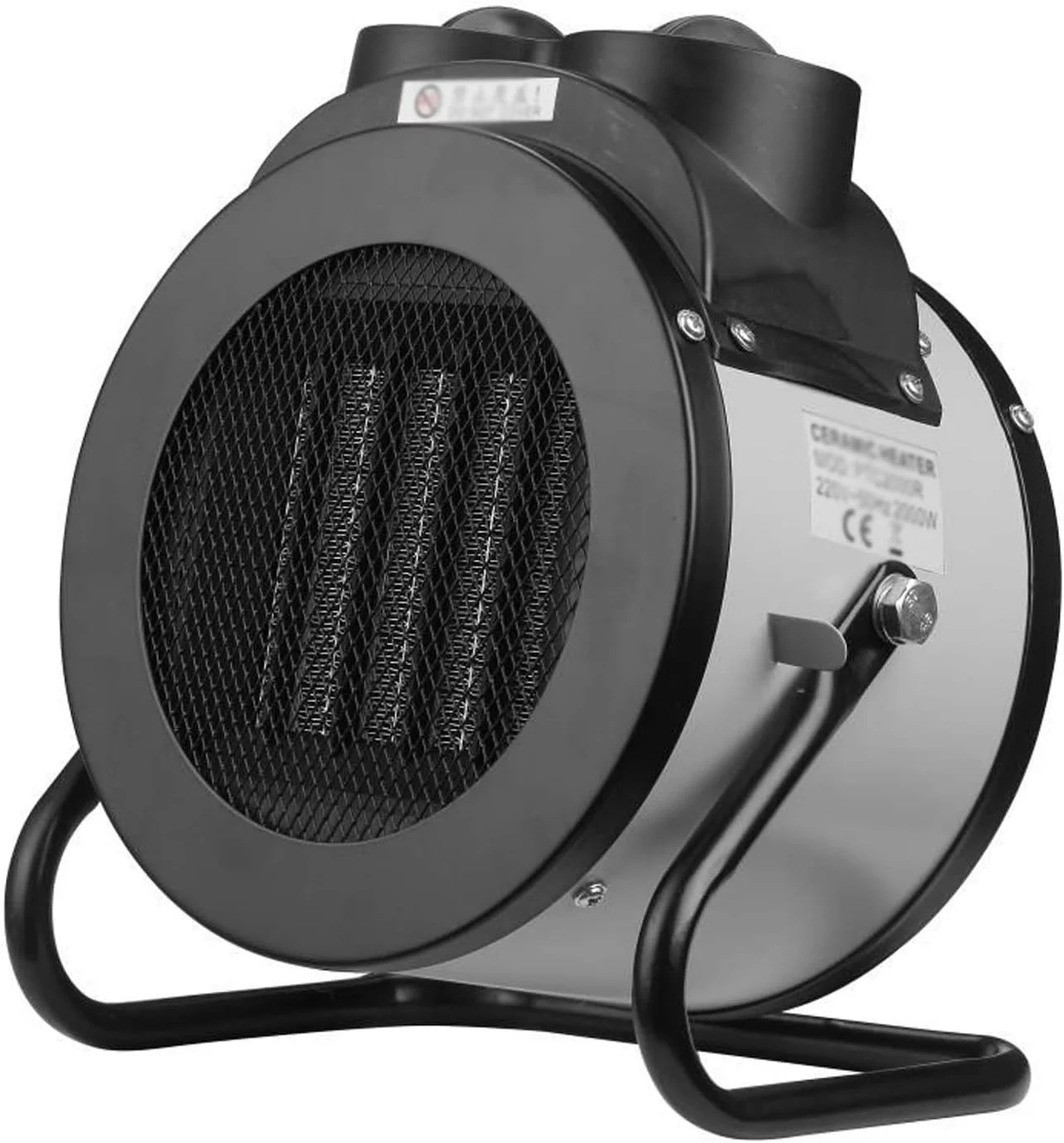 هیتر فن دار SSCYHT 3000w 220v قابل حمل صنعتی، ضد آب IPX4 با سر قابل تنظیم شیب دار برای گاراژ، کارخانه، زیرزمین و استفاده در فضای باز، خاکستری
