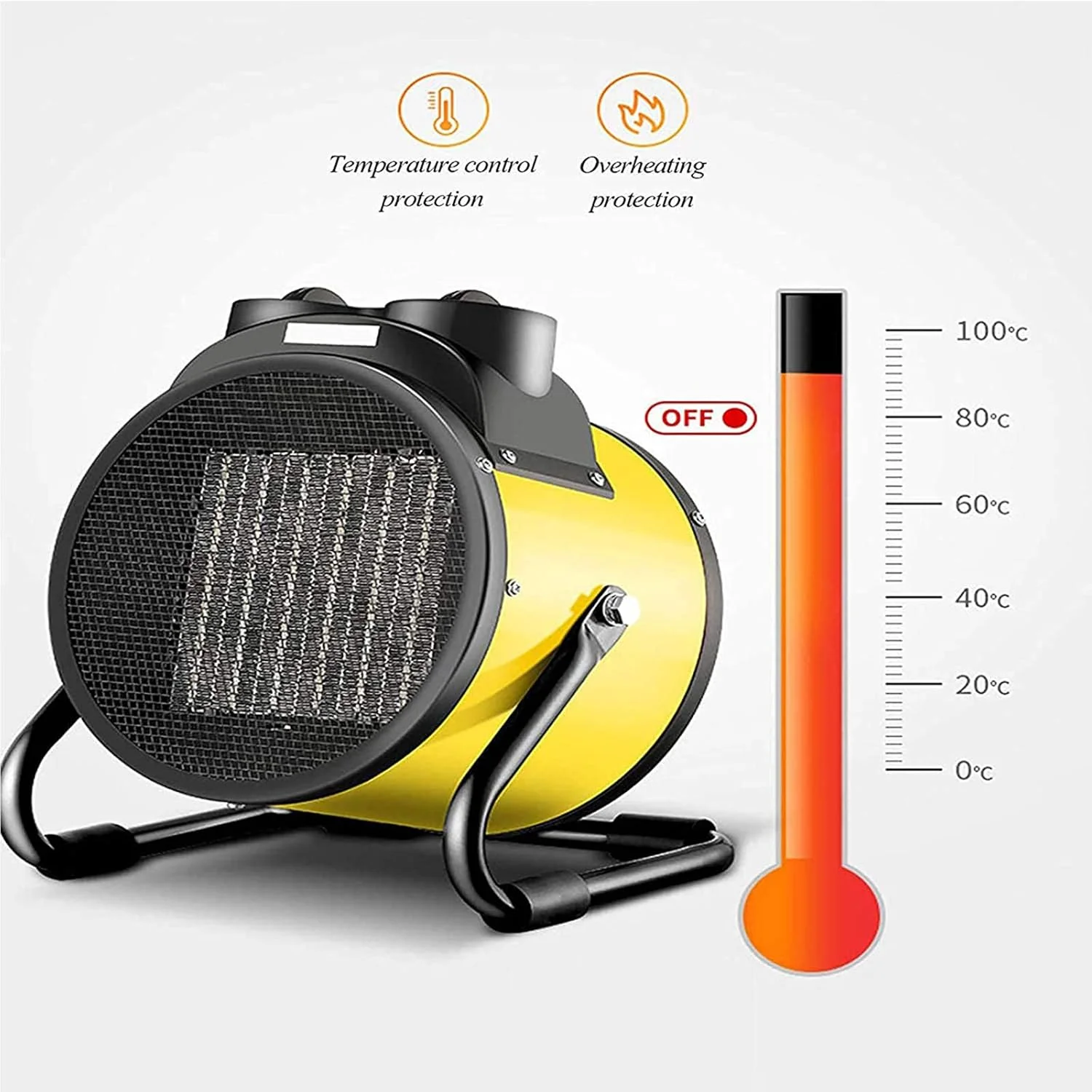 هیتر فن دار SSCYHT 3000w 220v قابل حمل صنعتی، ضد آب IPX4 با سر قابل تنظیم شیب دار برای گاراژ، کارخانه، زیرزمین و استفاده در فضای باز، خاکستری هیتر فن دار SSCYHT 3000w 220v قابل حمل صنعتی، ضد آب IPX4 با سر قابل تنظیم شیب دار برای گاراژ، کارخانه، زیرزمین و استفاده در فضای باز، خاکستری