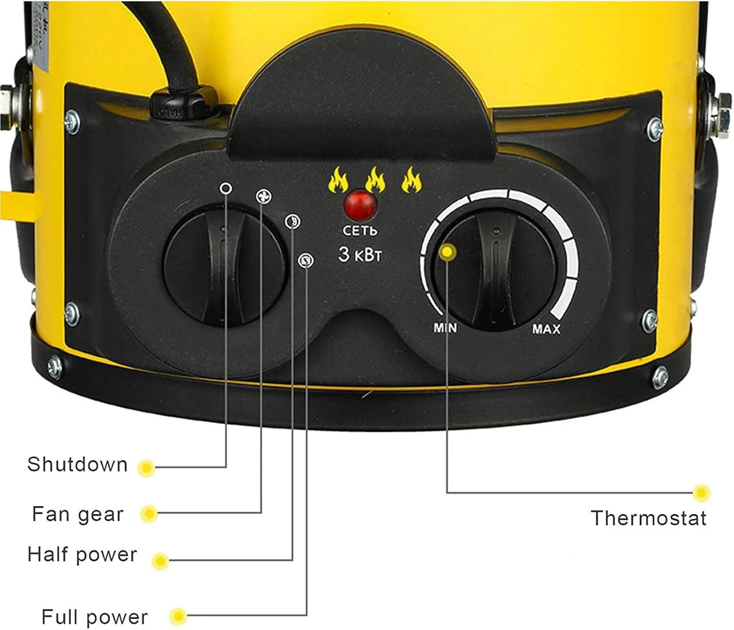 هیتر فن دار SSCYHT 3000w 220v قابل حمل صنعتی، ضد آب IPX4 با سر قابل تنظیم شیب دار برای گاراژ، کارخانه، زیرزمین و استفاده در فضای باز، خاکستری هیتر فن دار SSCYHT 3000w 220v قابل حمل صنعتی، ضد آب IPX4 با سر قابل تنظیم شیب دار برای گاراژ، کارخانه، زیرزمین و استفاده در فضای باز، خاکستری
