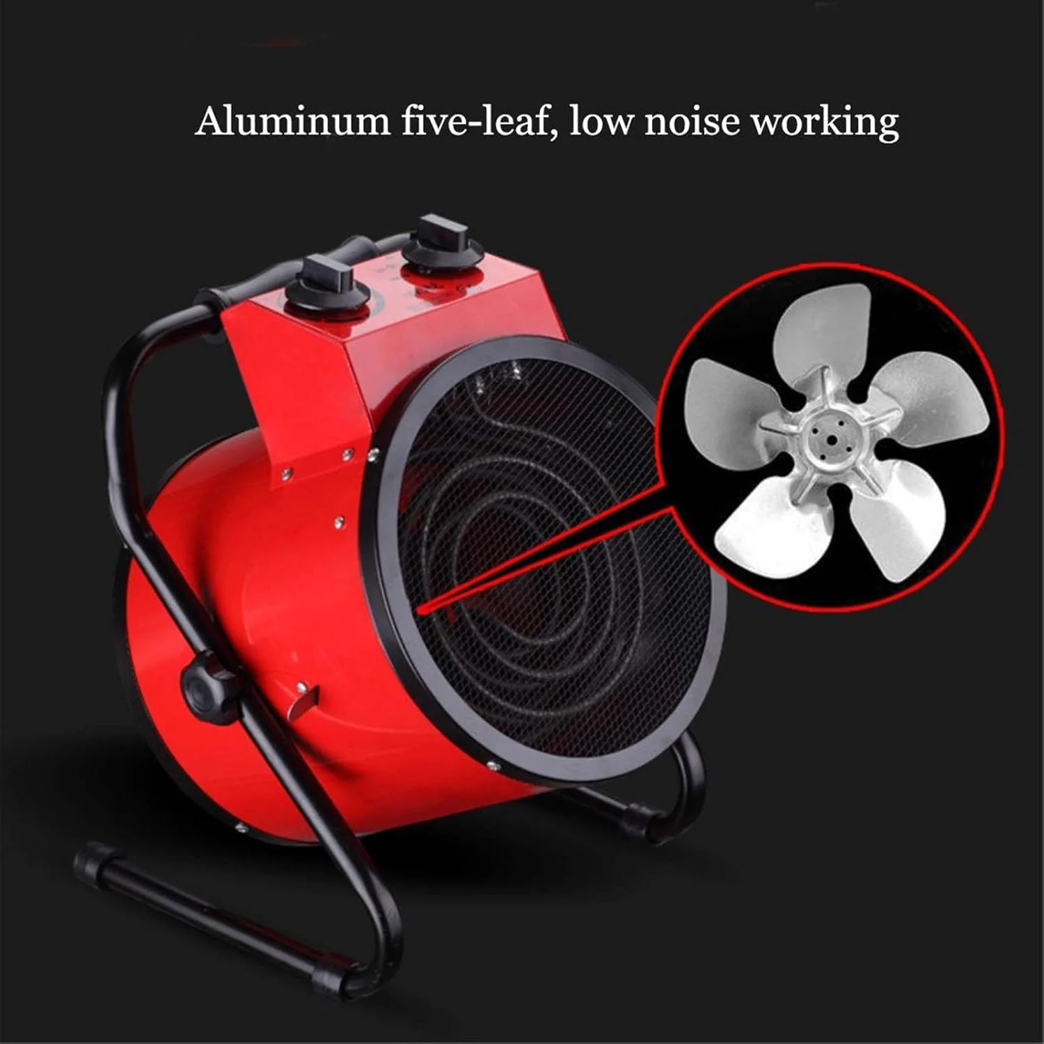 فن بخاری برقی صنعتی NDYJFLB 3000W، 220 ولت، بخاری گرمایشی تجاری قابل تنظیم، دمنده هوا برای کارگاه، گاراژ و فضاهای گرمایشی