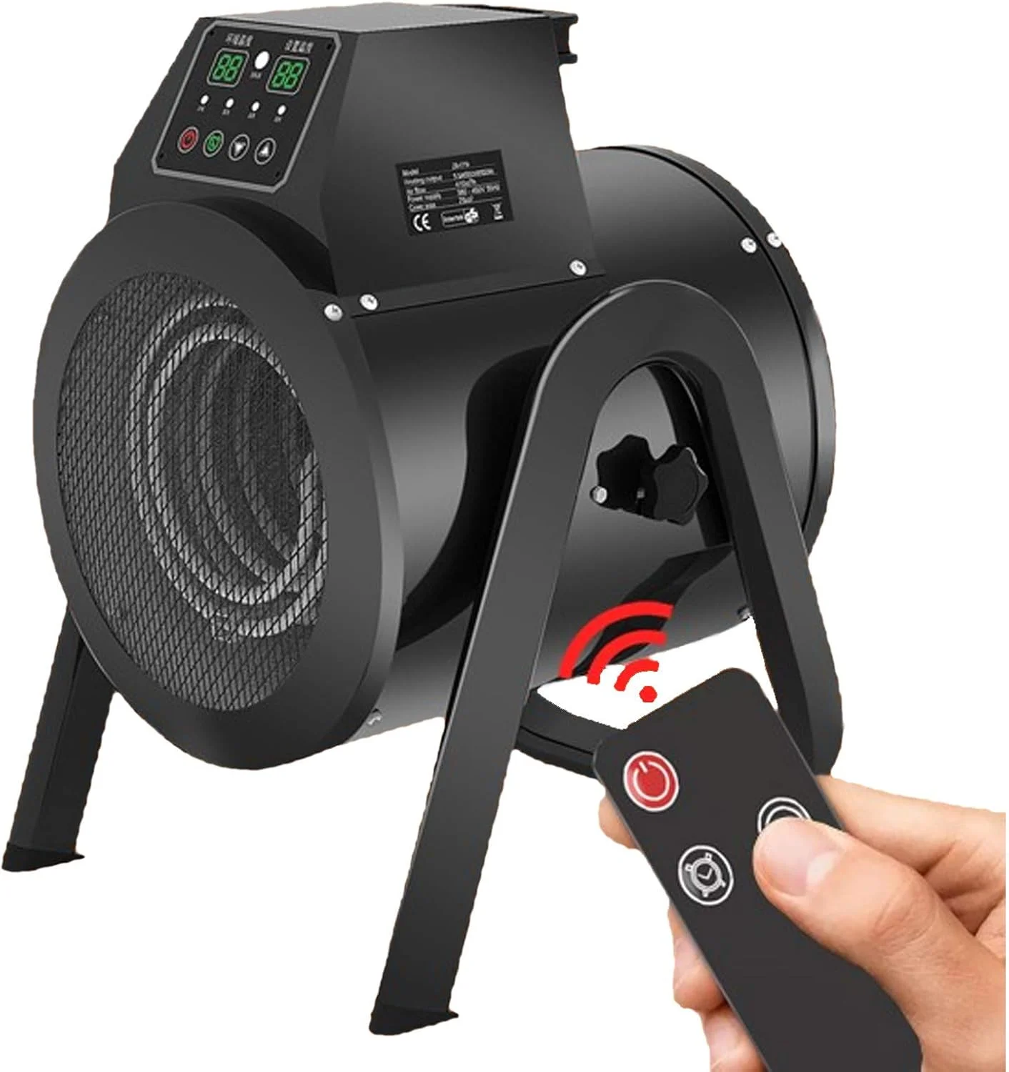 بخاری فن دار 9000 واتی SSCYHT 380 ولت صنعتی، بخاری برقی قدرتمند مناسب برای مزارع، گاراژ، کارخانه، زیرزمین و فضای باز با استاندارد ضدآبی IPX4