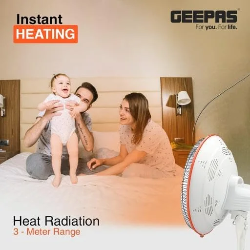 بخاری هالوژنی پایه دار Geepas| بخاری با عملکرد بالا GRH9547، تایمر 1 ساعته | عملکرد خم شدن/بلند کردن سر، بدنه با قابلیت تنظیم ارتفاع و کلید ایمنی واژگونی | ایده آل برای استفاده در خانه و محل کار بخاری هالوژنی پایه دار Geepas| بخاری با عملکرد بالا GRH9547، تایمر 1 ساعته | عملکرد خم شدن/بلند کردن سر، بدنه با قابلیت تنظیم ارتفاع و کلید ایمنی واژگونی | ایده آل برای استفاده در خانه و محل کار