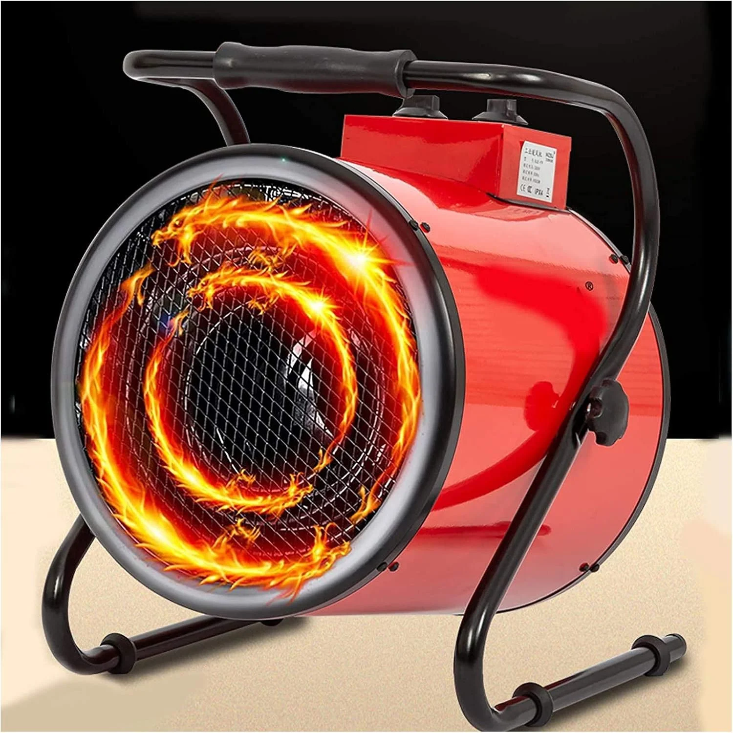 هیتر صنعتی قابل حمل SSCYHT 5000w با توان بالا، بخاری برقی فن دار 380 ولت مناسب برای مزارع، گاراژ، کارخانه، زیرزمین و استفاده در فضای باز