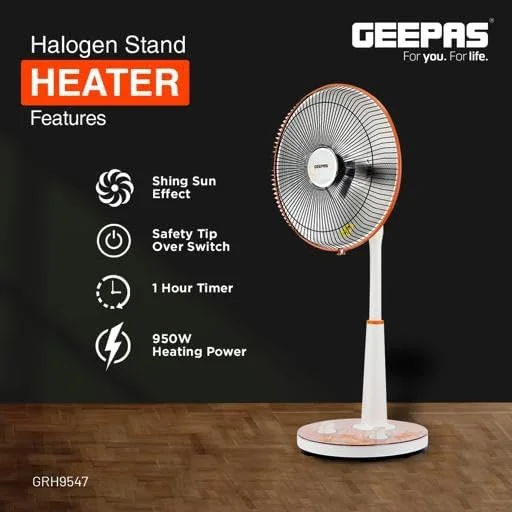 بخاری هالوژنی پایه دار Geepas| بخاری با عملکرد بالا GRH9547، تایمر 1 ساعته | عملکرد خم شدن/بلند کردن سر، بدنه با قابلیت تنظیم ارتفاع و کلید ایمنی واژگونی | ایده آل برای استفاده در خانه و محل کار بخاری هالوژنی پایه دار Geepas| بخاری با عملکرد بالا GRH9547، تایمر 1 ساعته | عملکرد خم شدن/بلند کردن سر، بدنه با قابلیت تنظیم ارتفاع و کلید ایمنی واژگونی | ایده آل برای استفاده در خانه و محل کار