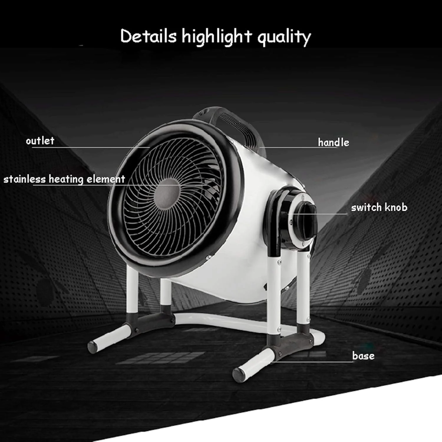 هیتر گرمایشی برقی تجاری WWART 3000W، بخاری برقی پرقدرت، فن های هوای گرم صنعتی خانگی