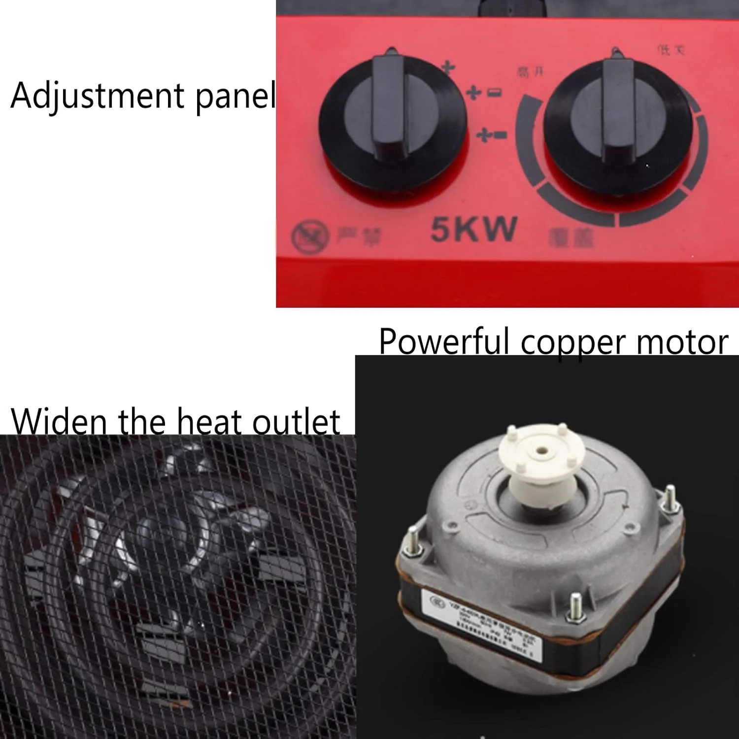 هیتر صنعتی قابل حمل SSCYHT 5000w با توان بالا، بخاری برقی فن دار 380 ولت مناسب برای مزارع، گاراژ، کارخانه، زیرزمین و استفاده در فضای باز