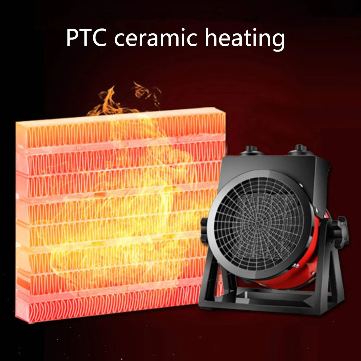 بخاری برقی صنعتی SSCYHT 220v با توان 2000 وات، بخاری فن دار PTC گرمایش سریع مناسب برای خانواده ها، مزارع، گاراژ، کارخانه، زیرزمین، انبار و فضای باز