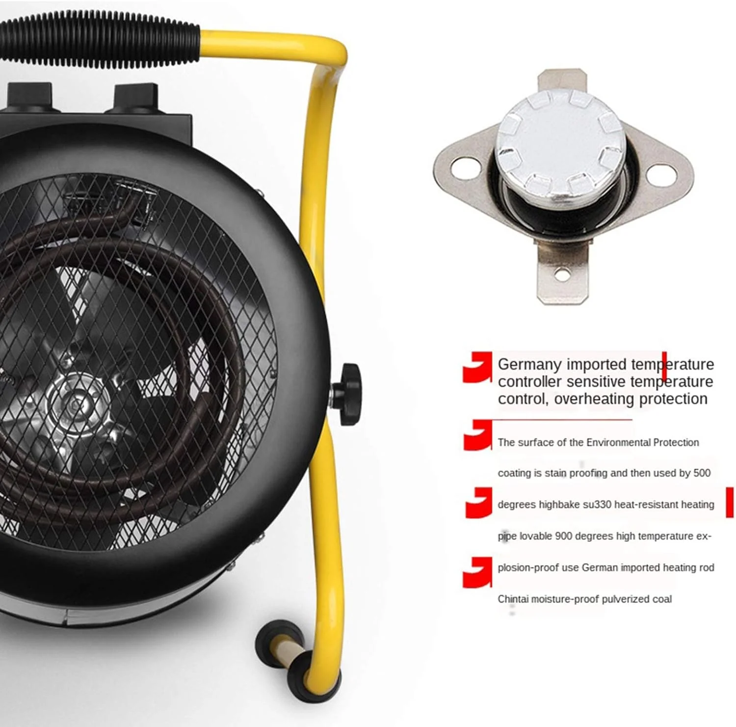 هیتر صنعتی قابل حمل NDYJFLB 220v، فن گرمایشی پرقدرت مینی خشک کن، بخاری خانگی کم مصرف، بخاری برقی حمام اداری
