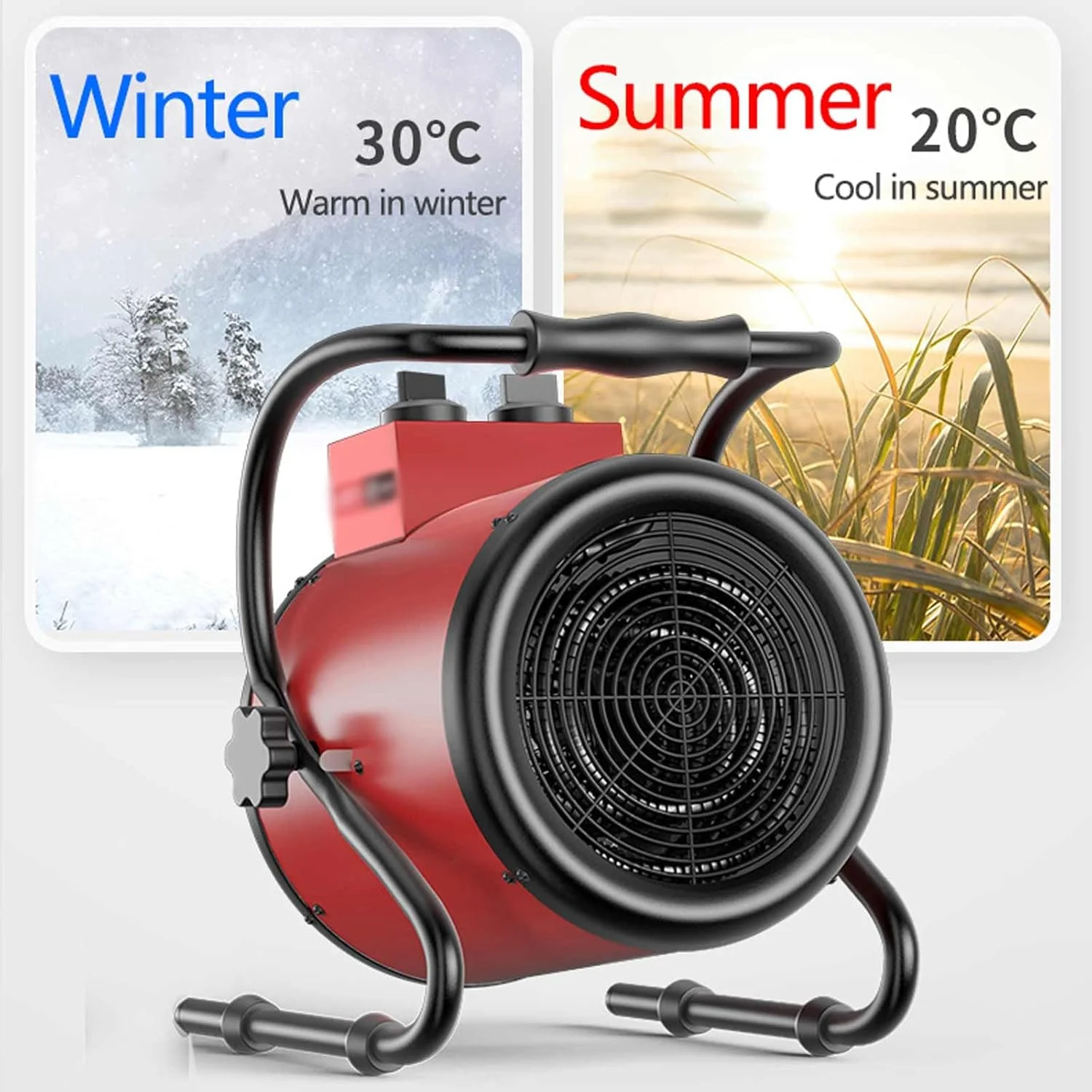 هیتر فن صنعتی/تجاری NDYJFLB، بخاری برقی قابل حمل، گرمایش 360 درجه، توان بالا برای گاراژها، خانه، هتل، فضاهای داخلی