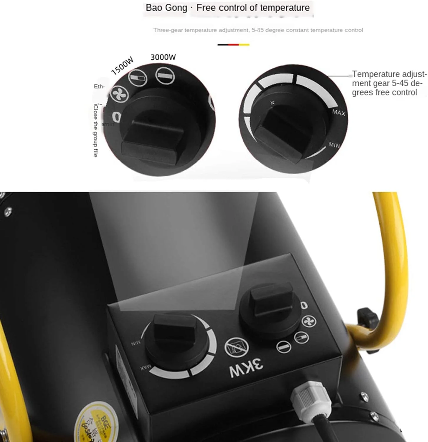 هیتر صنعتی قابل حمل NDYJFLB 220v، فن گرمایشی پرقدرت مینی خشک کن، بخاری خانگی کم مصرف، بخاری برقی حمام اداری