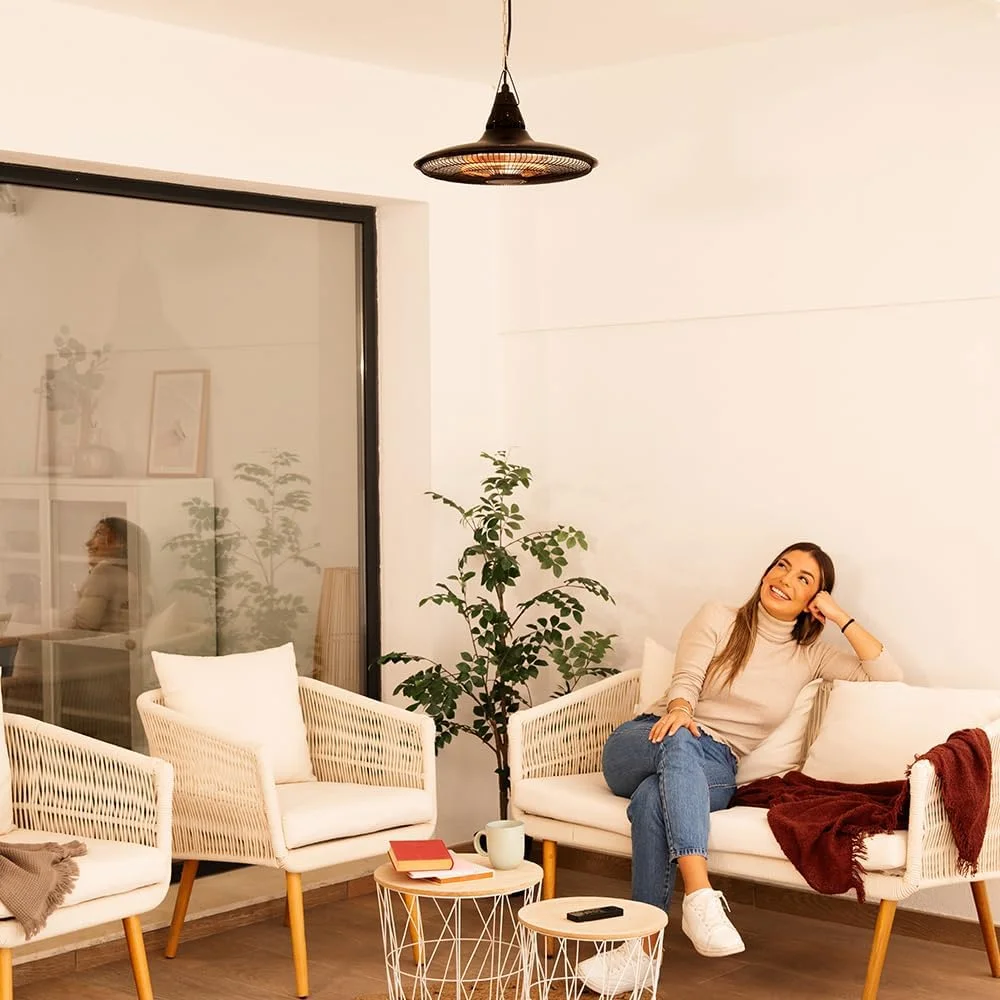 هیتر سقفی فضای باز Cecotec Readywarm 1500 Power. 1500 وات، فناوری هالوژن، محافظت IP65، کنترل از راه دور، منطقه پوشش 10 متر مربع