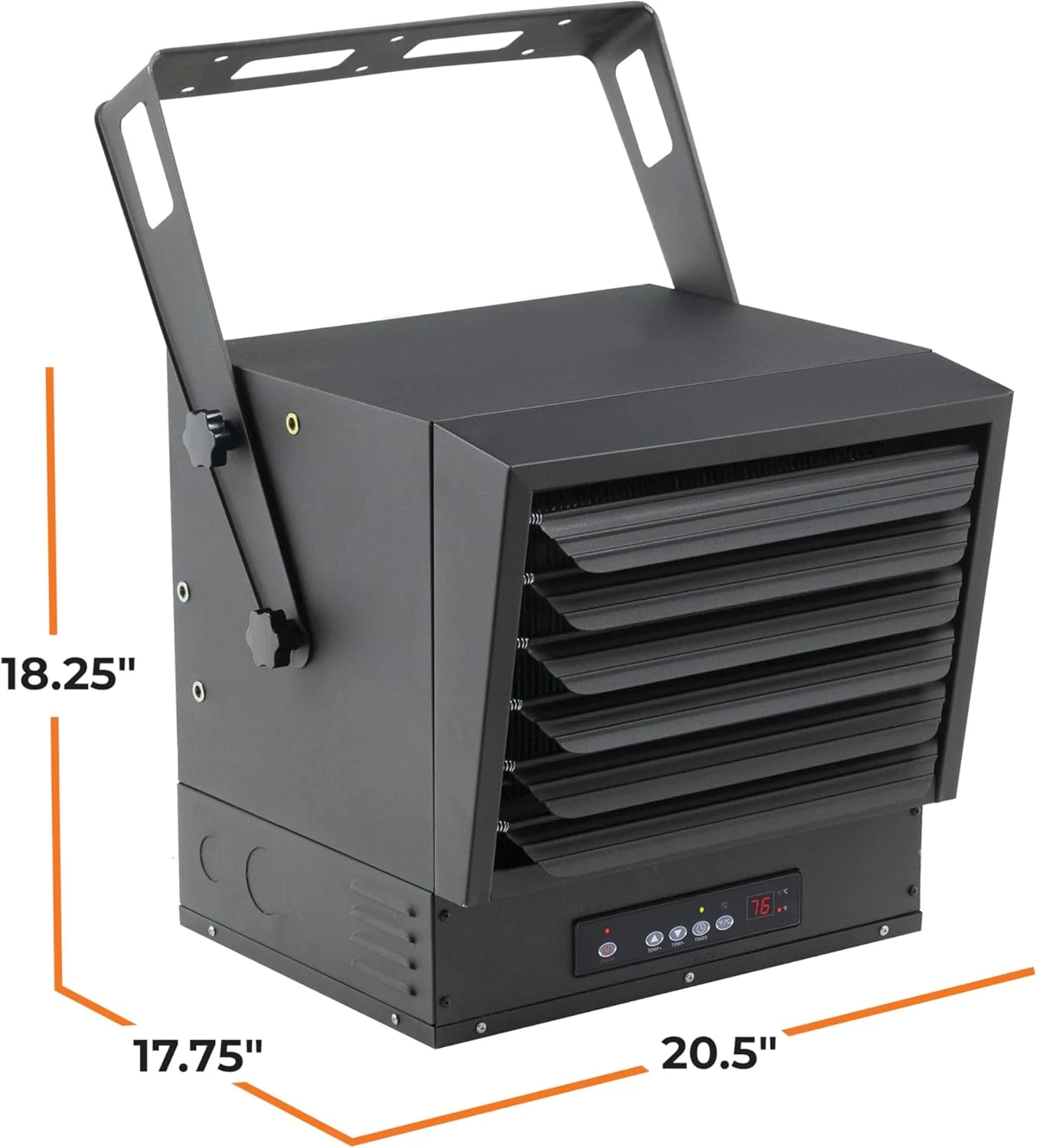 هیتر صنعتی فن دار 10000 واتی Comfort Zone CZ260ER با ترموستات دیجیتال و کنترل از راه دور، مشکی