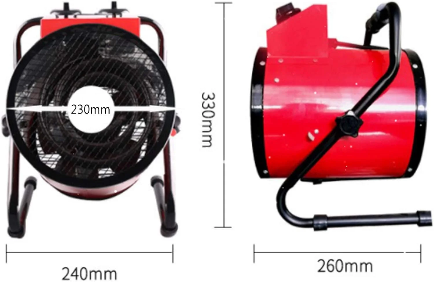 بخاری فن دار SSCYHT بخاری صنعتی پرقدرت بخاری برقی ضد آب برای گاراژ کارخانه زیرزمین انبار و استفاده در فضای باز، کالیبر 230 میلی متر