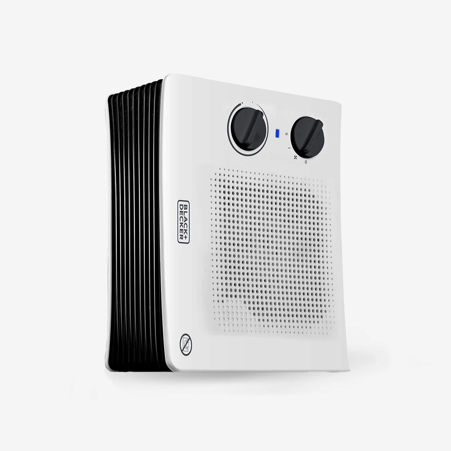 بخاری فن دار بلک اند دکر BXSH2001E - توان 2000 وات، 2 سطح حرارت، عملکرد تهویه، ترموستات قابل تنظیم، مناسب برای فضاهای تا 15 متر مربع، محافظت در برابر گرمای بیش از حد، نشانگر LED، سفید
