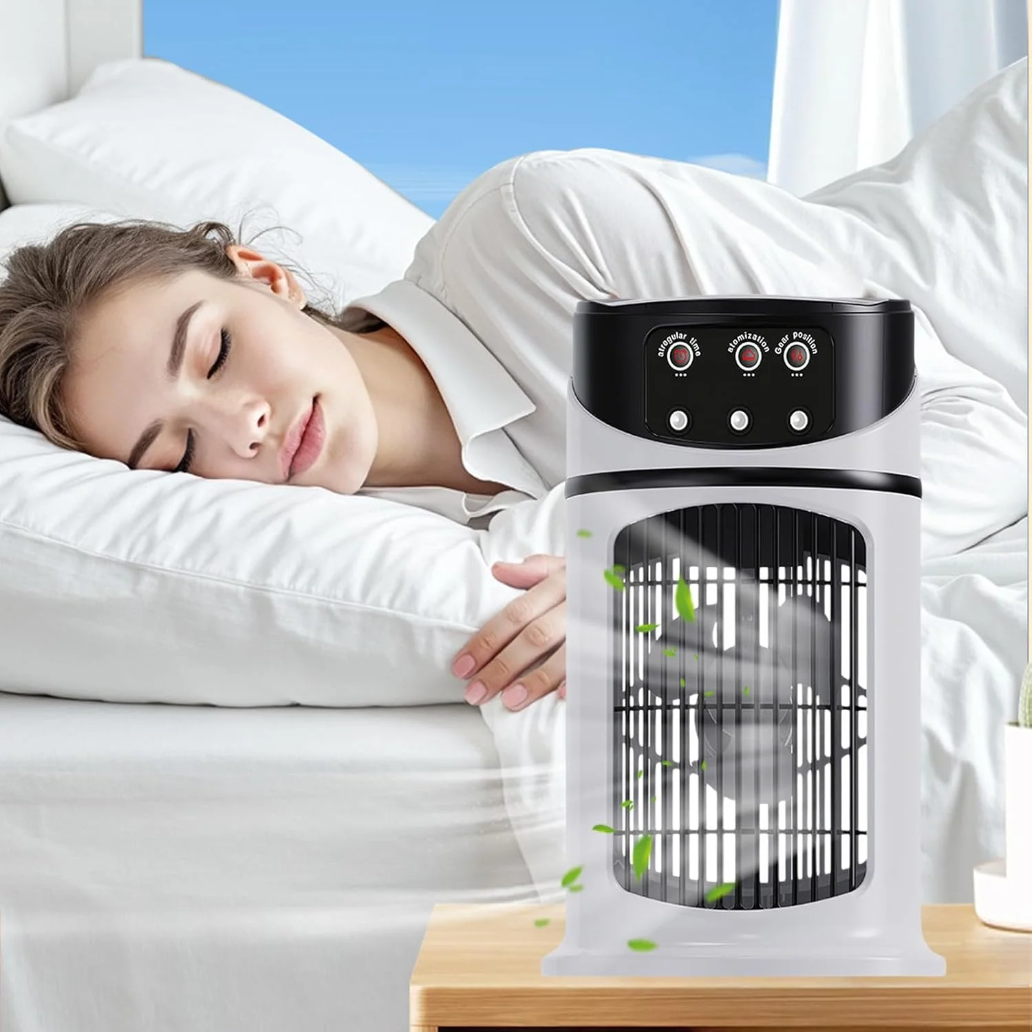 کولر هوای قابل حمل | فن خنک کننده و مرطوب کننده کوچک، دستگاه خنک کننده قابل حمل با نور LED و 3 سرعت باد برای اتاق کودکان، آپارتمان، دفتر، کمپینگ، مطالعه کولر هوای قابل حمل | فن خنک کننده و مرطوب کننده کوچک، دستگاه خنک کننده قابل حمل با نور LED و 3 سرعت باد برای اتاق کودکان، آپارتمان، دفتر، کمپینگ، مطالعه