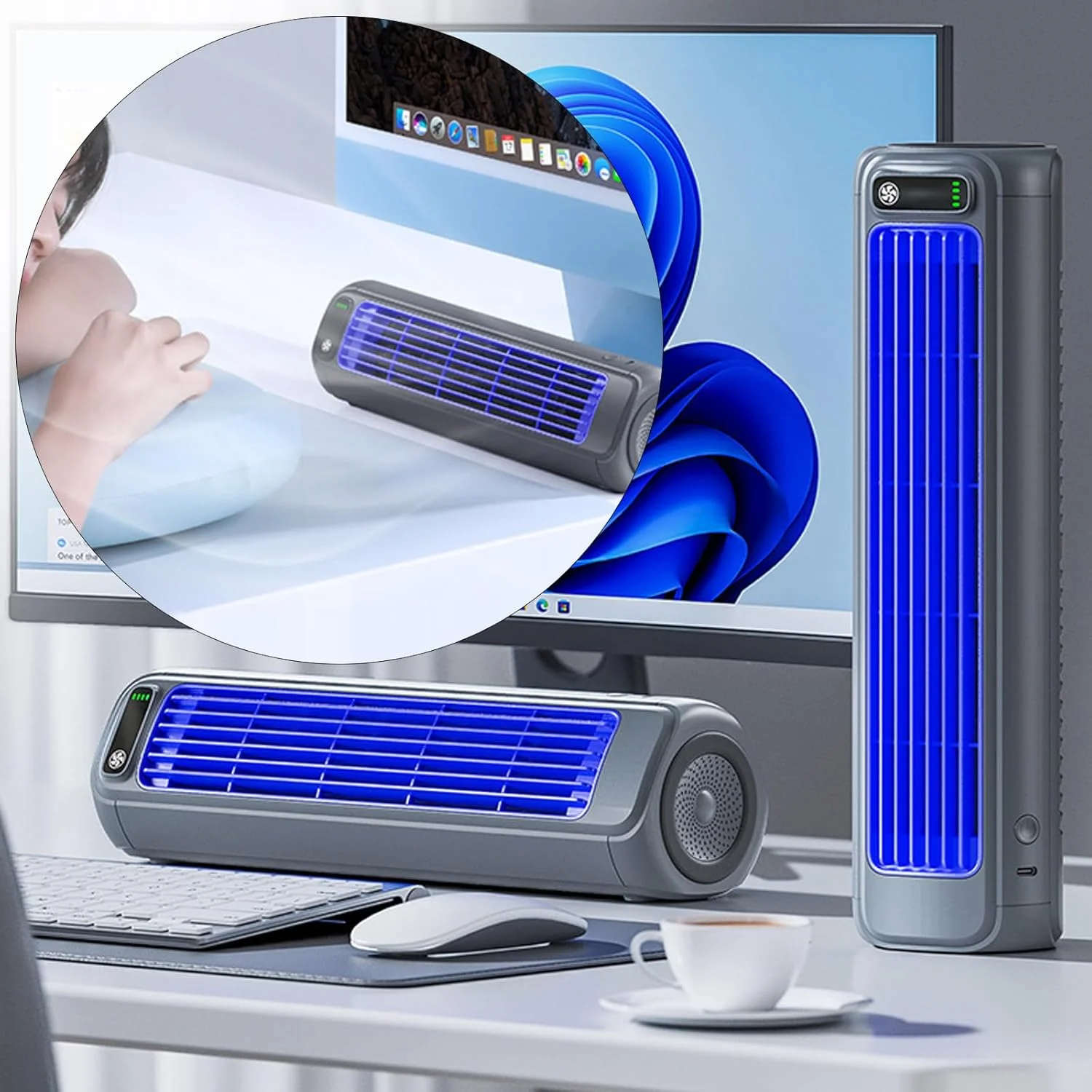 کولر گازی قابل حمل SACLI Cooling Ace، فن خنک کننده بی صدا، کولر گازی برج قابل شارژ با 3 سرعت برای اتاق خواب، دفتر، حمام یا آشپزخانه (خاکستری) کولر گازی قابل حمل SACLI Cooling Ace، فن خنک کننده بی صدا، کولر گازی برج قابل شارژ با 3 سرعت برای اتاق خواب، دفتر، حمام یا آشپزخانه (خاکستری)