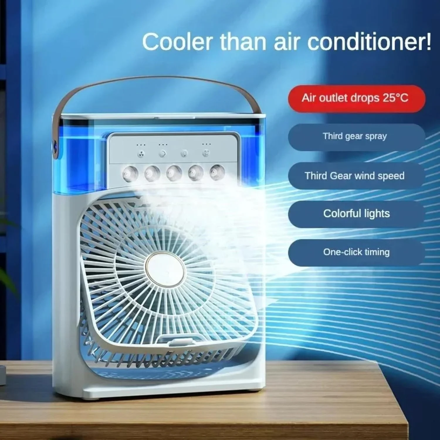 کولر گازی قابل حمل VUITTOX، کولر تبخیری کوچک، کولر 600 میلی لیتری با 3 سرعت، تهویه مطبوع شخصی USB با 7 چراغ LED، فن خنک کننده AC تایمر 1-3 ساعته برای اتاق کار اداری منزل، (سفید) کولر گازی قابل حمل VUITTOX، کولر تبخیری کوچک، کولر 600 میلی لیتری با 3 سرعت، تهویه مطبوع شخصی USB با 7 چراغ LED، فن خنک کننده AC تایمر 1-3 ساعته برای اتاق کار اداری منزل، (سفید)
