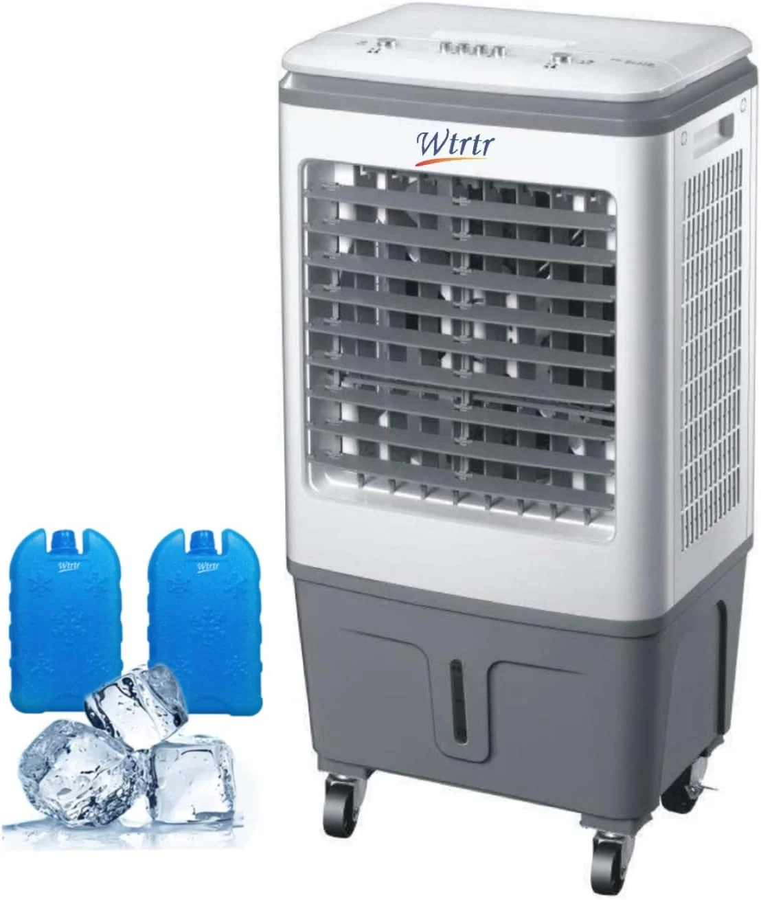 کولر هوای خانگی Wtrtr 20 لیتری، کولر هوای تبخیری، فن خنک کننده هوای مطبوع خانگی، فن خنک کننده هوای سرد تک تجاری، کولر گازی متحرک خانگی (سفید 20 لیتری)