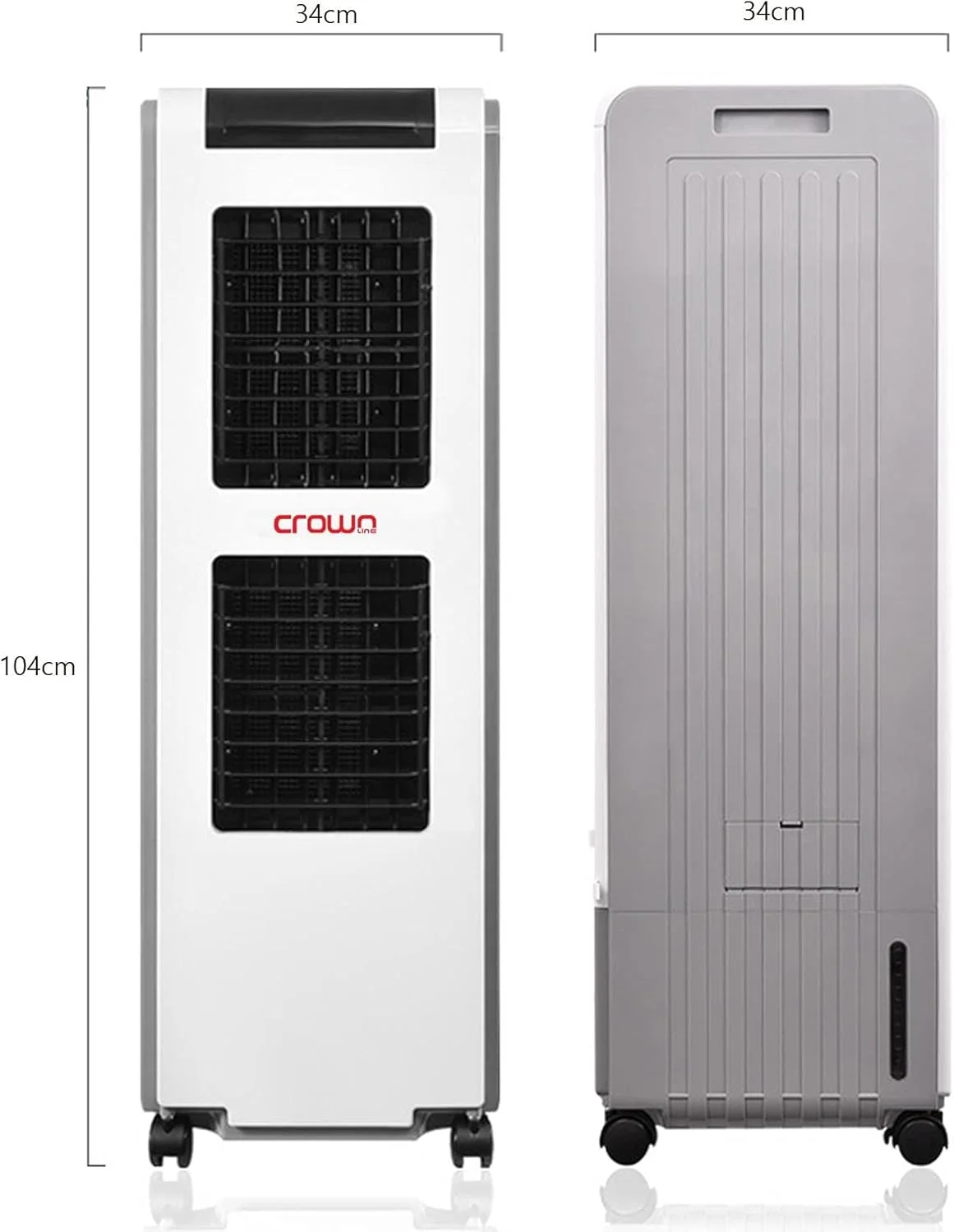 کولر آبی تبخیری Crownline Ac-249 به همراه کنترل از راه دور | حجم هوای خروجی 1800 متر مکعب بر ساعت، ظرفیت آب 24 لیتر | سفید "حداقل 1 سال گارانتی تولید کننده"