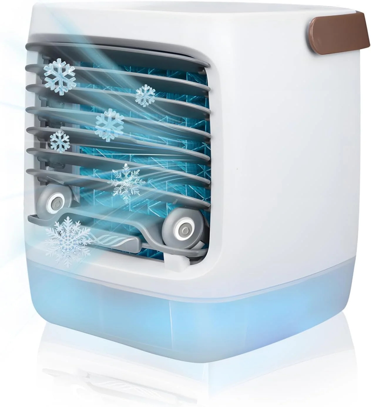 کولر آبی تبخیری XTECH برای اتاق، کولرهای کوچک قابل حمل 4 سرعته با رطوبت ساز، واحد خنک کننده شخصی داخلی در اتاق خواب، دفتر کار خانگی و کمپینگ، قابل شارژ USB برای اتاق خواب و خانه