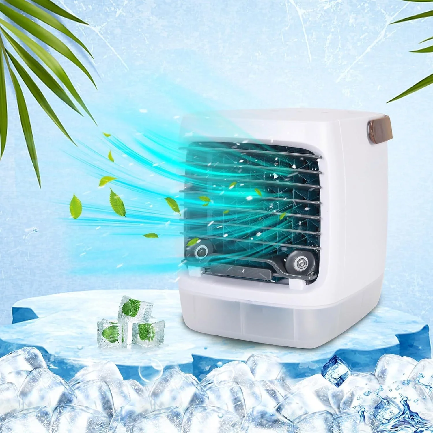 کولر آبی تبخیری XTECH برای اتاق، کولرهای کوچک قابل حمل 4 سرعته با رطوبت ساز، واحد خنک کننده شخصی داخلی در اتاق خواب، دفتر کار خانگی و کمپینگ، قابل شارژ USB برای اتاق خواب و خانه