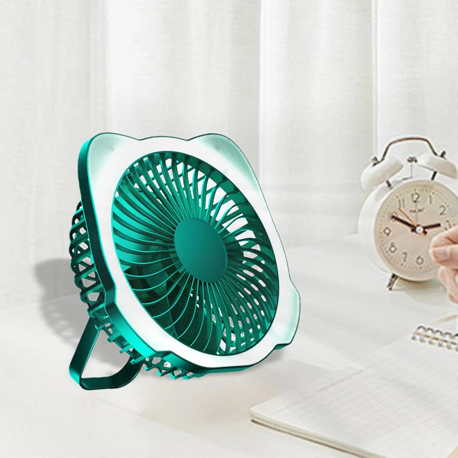 پنکه شارژی 6 اینچی برای چادر مسافرتی - چراغ خنک کننده Ventilador با 5 سرعت برای اتاق خواب و نشیمن