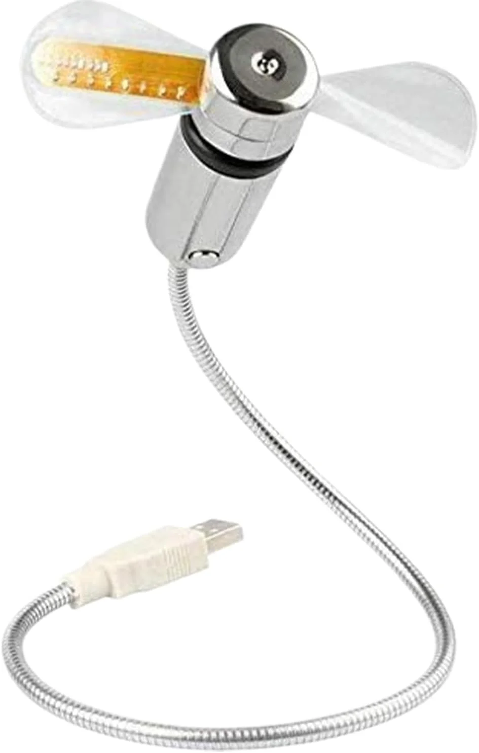 فن خنک کننده USB kinrguiyuez، فن نمایشگر دما و ساعت رومیزی | خنک کننده هوا با گردن غازی قابل تنظیم، الکترونیک بی صدا برای خوابگاه، مدرسه، اتاق خواب دانشجویان
