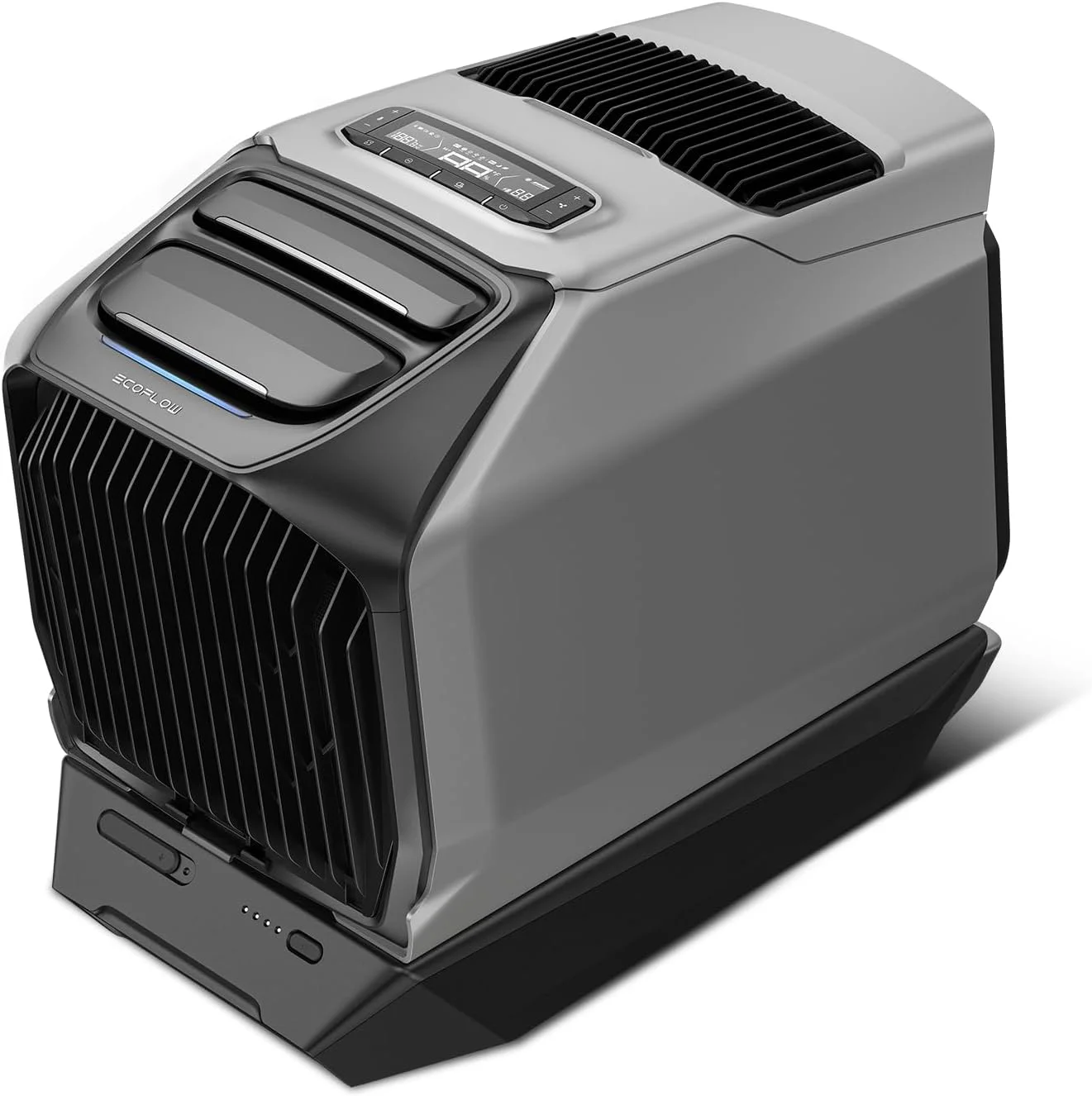کولر گازی قابل حمل EF ECOFLOW WAVE 3 با باتری اضافی، سرمایش 1800 وات/6100 BTU و گرمایش 2000 وات/6800 BTU، شارژ سریع 1000 وات در 75 دقیقه، 8 ساعت کارکرد بی سیم، کنترل از طریق اپلیکیشن، برای کمپینگ و RV