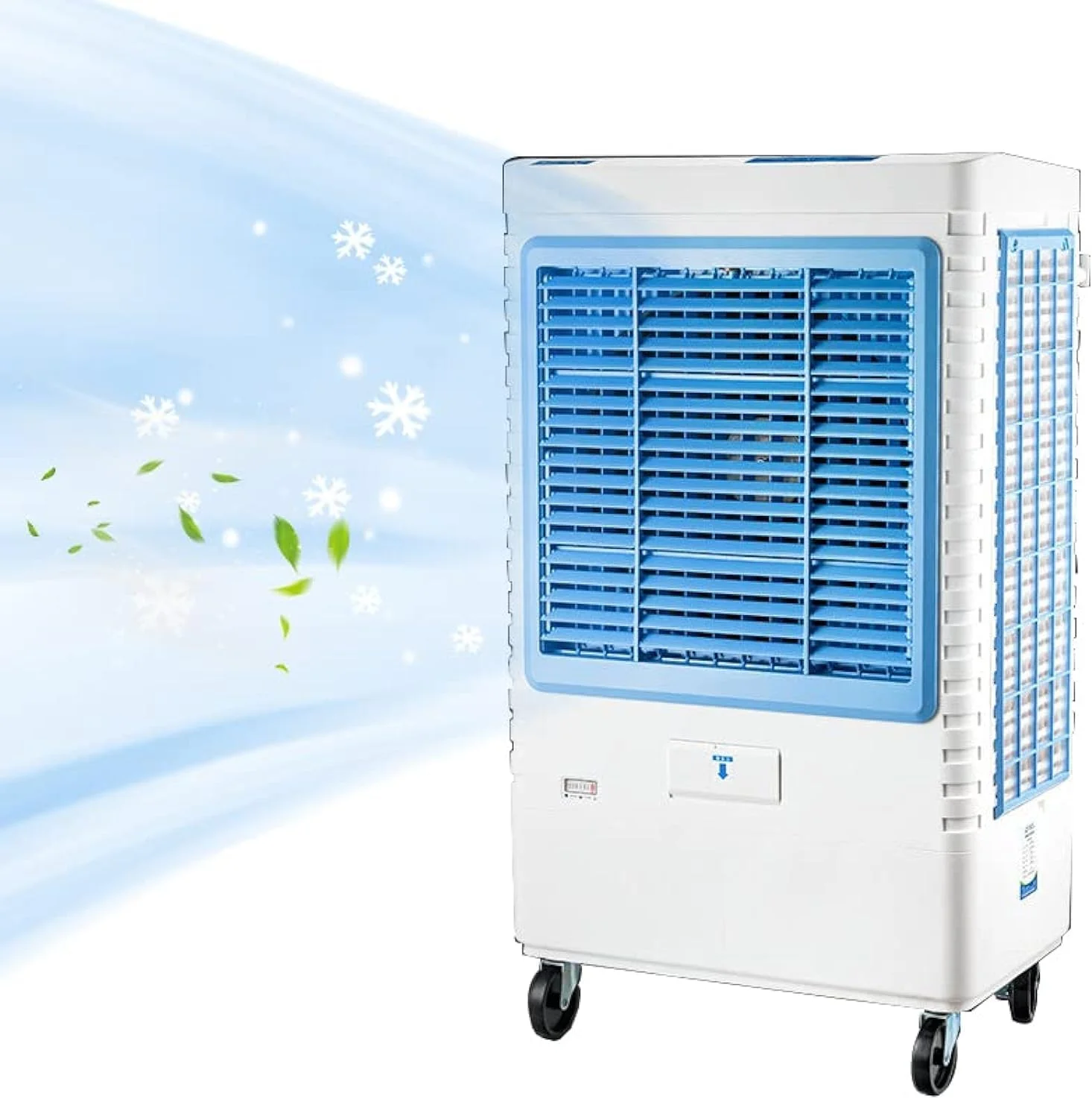 کولر هوای تجاری خانگی سانرایز 60 لیتری، فن تهویه مطبوع سنگین، کولر هوای تبخیری 3 در 1، 3 سرعت باد برای استفاده در فضای باز و داخل خانه، خنک کننده تا 70 متر مربع (60 لیتر)