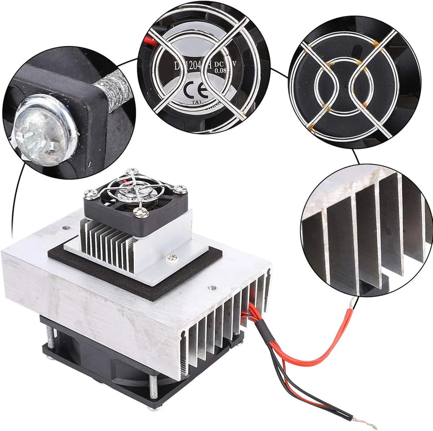 کیت سیستم خنک کننده ترموالکتریک Peltier DC12V 120x100x80mm خنک کننده نیمه هادی برای هیت سینک کامپیوتر، تخت حیوانات خانگی، تبرید فضای کوچک، یخچال کوچک DIY مناسب برای TEC1-12706