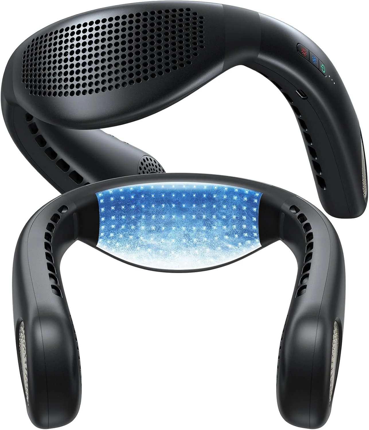 فن گردنی ارتقا یافته TORRAS COOLiFY Air 2025 با قابلیت خنک کننده دوگانه هوا، فن فوق العاده سبک و قابل حمل شارژی، فن خنک کننده شخصی، لوازم ضروری سفر، هدیه برای پدر، همسر، پدر، مشکی