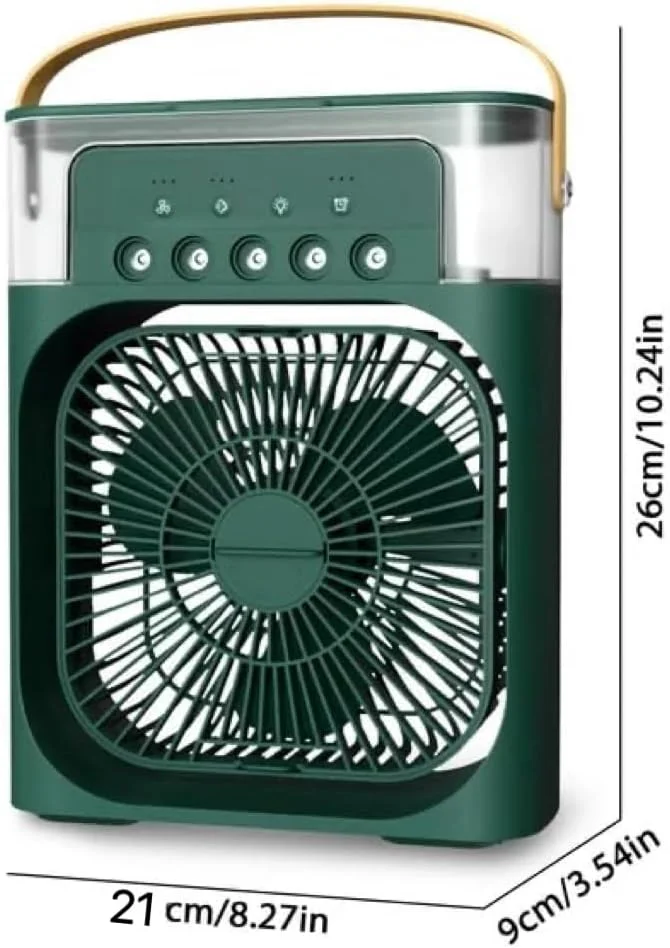 کولر گازی قابل حمل، کولر تبخیری مینی 700 میلی لیتری، کولر شخصی USB با 7 چراغ LED، فن خنک کننده AC برای ماشین، خانه، اتاق کار (سبز)