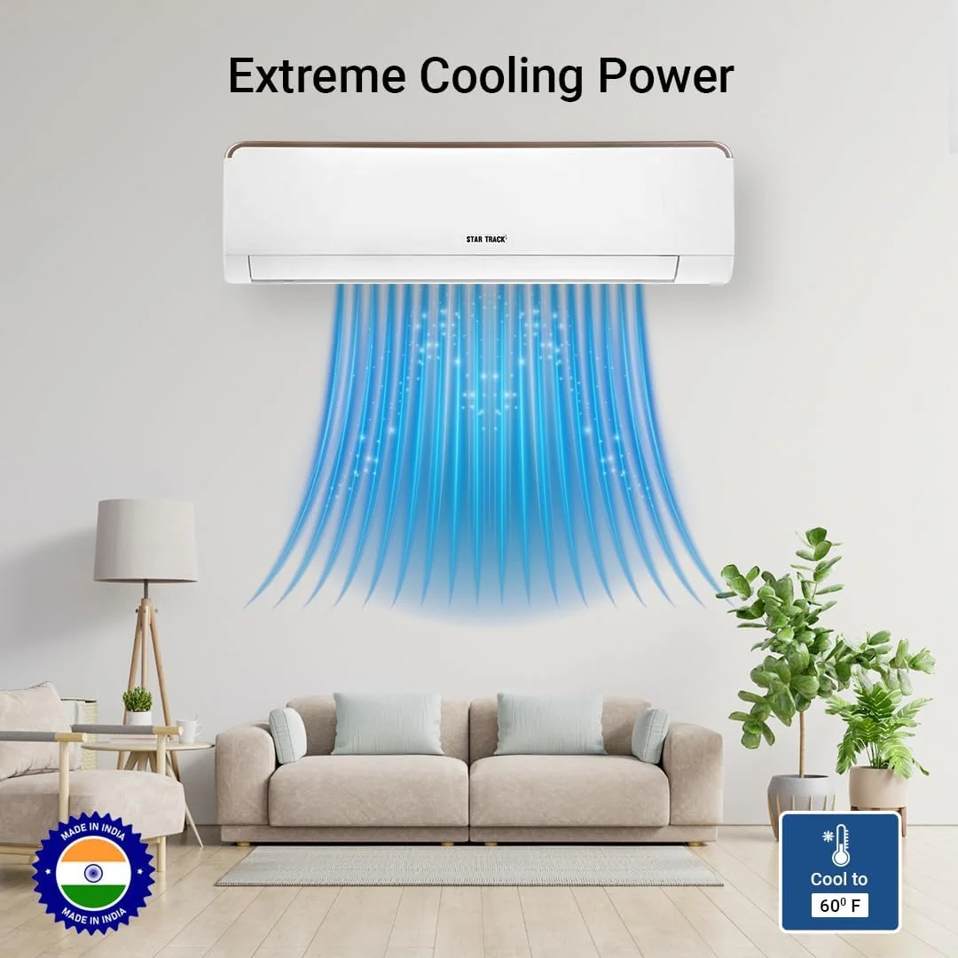 کولر گازی دیواری اسپلیت 2 تنی استار ترک با رده انرژی کارآمد، 24000 BTU، سرمایش فوق العاده، جریان هوای 4 طرفه، تخلیه دوگانه، راه اندازی مجدد خودکار، کمپرسور پیستونی