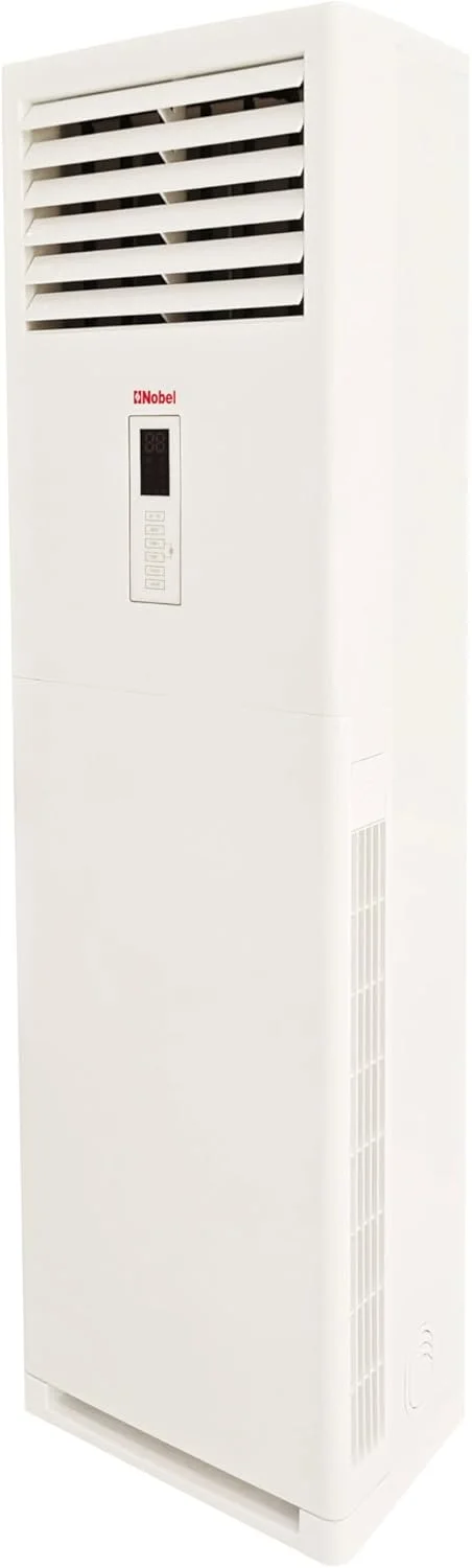 کولر گازی ایستاده نوبل با ظرفیت سرمایش 24000 BTU، شرایط آب و هوایی T3، مبرد R600a، کمپرسور روتاری، سرمایش کارآمد NFA24T3 سفید