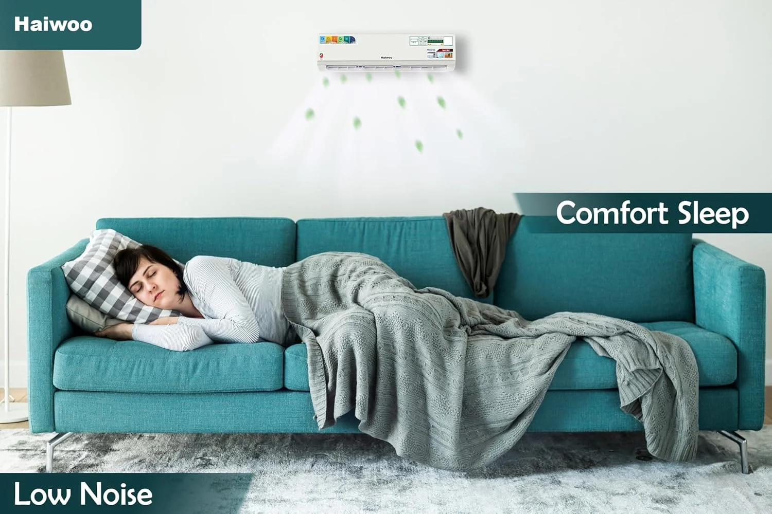 کولر گازی هایوو 2 تن ظرفیت 24000 BTU، کمپرسور گرمسیری T3 با راندمان بالا، پره طلایی، مدل HSAC-124K-RT سفید