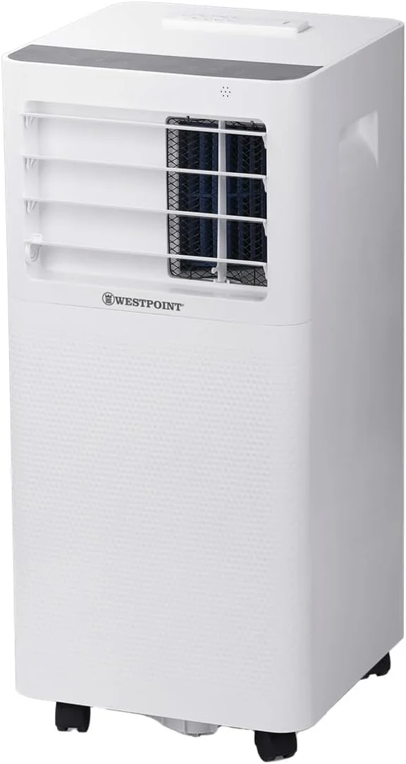 کولر گازی پرتابل وست پوینت 1 تن 12000 BTU - کولر گازی با خنک کننده سریع، رطوبت گیری، ریموت کنترل، تایمر 12 ساعته، پنل نمایشگر دیجیتال، کمپرسور روتاری با راندمان انرژی بالا، مدل WPT-1224LRC سفید