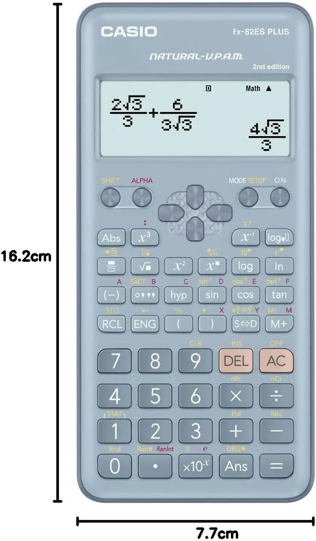 ماشین حساب علمی استاندارد کاسیو غیر قابل برنامه ریزی 10 + 2 رقم 252 عملکرد رنگ آبی FX-82ESPLUS-2BUWDT ماشین حساب علمی استاندارد کاسیو غیر قابل برنامه ریزی 10 + 2 رقم 252 عملکرد رنگ آبی FX-82ESPLUS-2BUWDT
