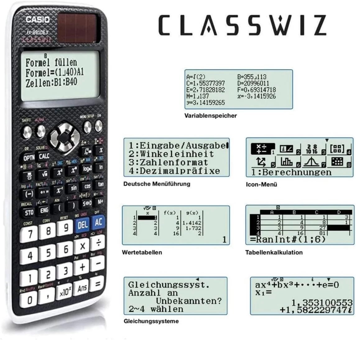 ماشین حساب مهندسی کاسیو FX-991DE X ClassWiz با نمایشگر طبیعی ماشین حساب مهندسی کاسیو FX-991DE X ClassWiz با نمایشگر طبیعی