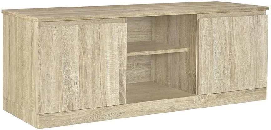 کابینت تلویزیون دانوب هوم مدل V2 Cenon مناسب تلویزیون تا 50 اینچ | طراحی مدرن و سرگرمی | واحد دیواری مبلمان | پایه تلویزیون چوبی برای اتاق نشیمن، اتاق خواب | قفسه واحد تلویزیون L130Xw45Xh50 سانتی متر - - بلوط طبیعی