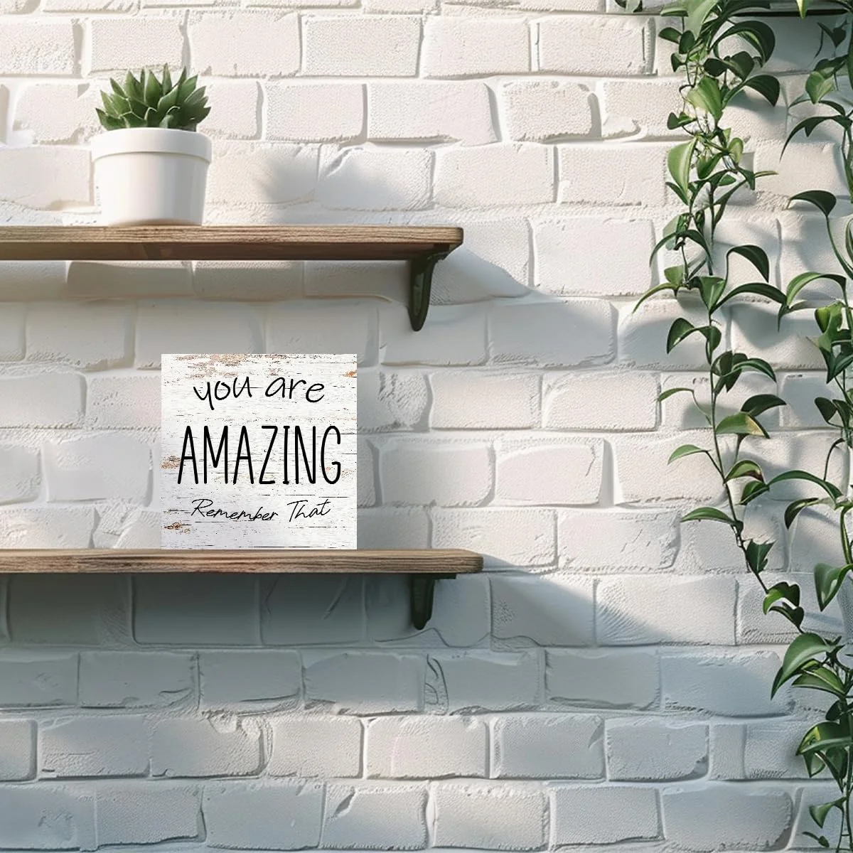 تابلو چوبی انگیزشی WUZYOU، دکور دیوار، "تو فوق العاده ای، این را به یاد داشته باش"، تزئینات انگیزشی برای میز، قفسه، خانه و دفتر کار
