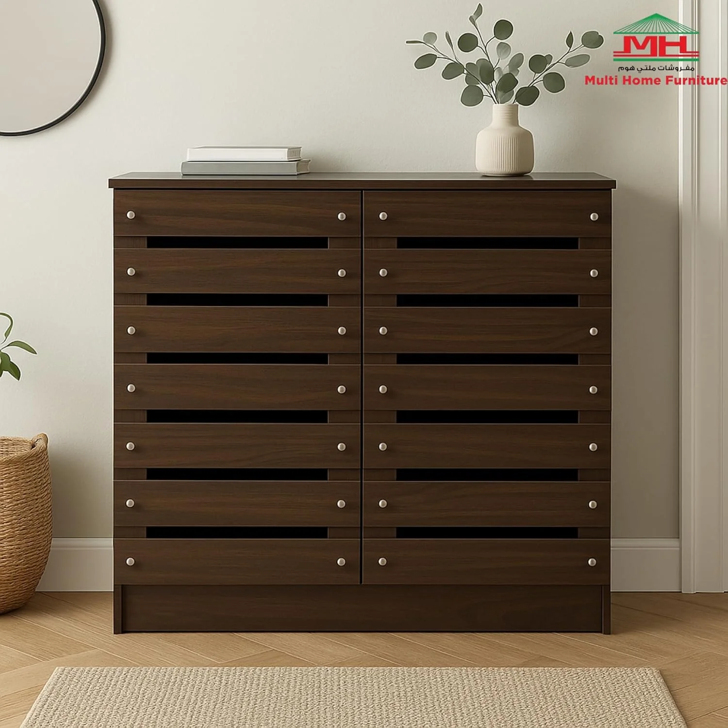جاکفشی چوبی بلوط چند منظوره Multi Home Furniture - کابینت کفش با روکش ضد گرد و غبار، سازمان دهنده کفش 2 درب با 4 قفسه پهن، کابینت نگهداری کفش ایستاده برای خانه، راهرو، اتاق نشیمن جاکفشی چوبی بلوط چند منظوره Multi Home Furniture - کابینت کفش با روکش ضد گرد و غبار، سازمان دهنده کفش 2 درب با 4 قفسه پهن، کابینت نگهداری کفش ایستاده برای خانه، راهرو، اتاق نشیمن