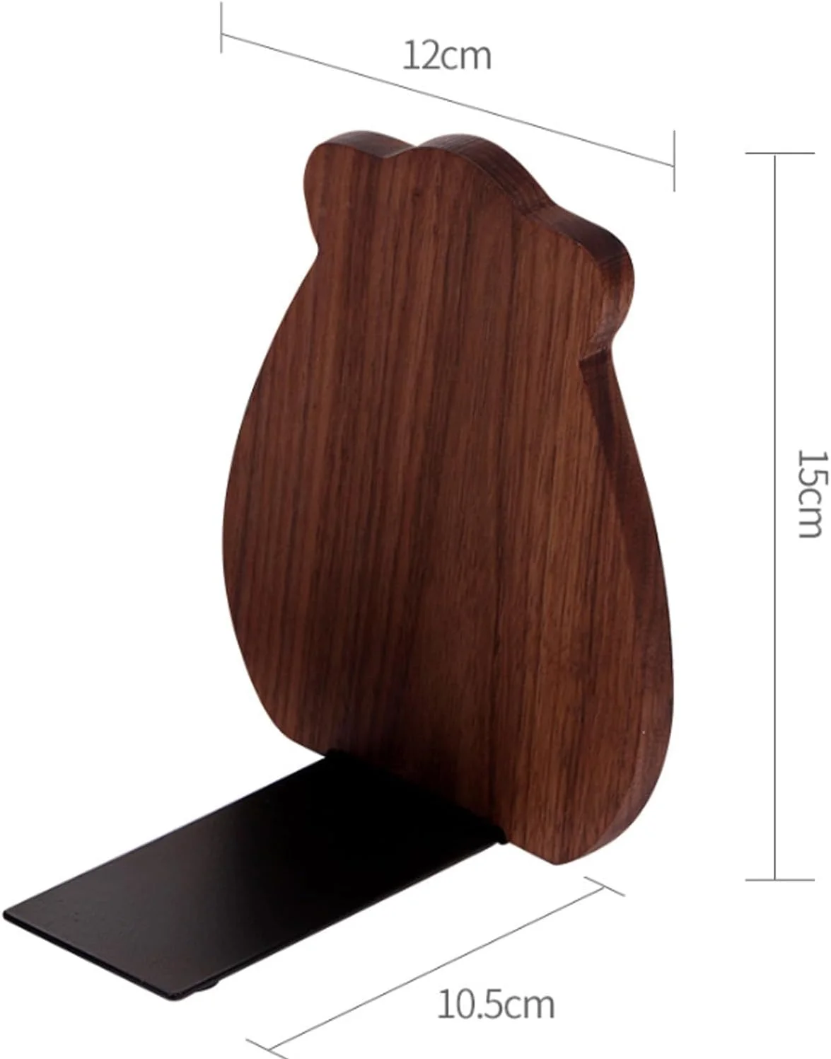 نگهدارنده کتاب چوبی تزویق برای قفسه، نگهدارنده کتاب تزئینی برای کودکان، نگهدارنده کتاب چوبی کارتونی برای دفتر/خانه/مدرسه (گردویی یک جفت)