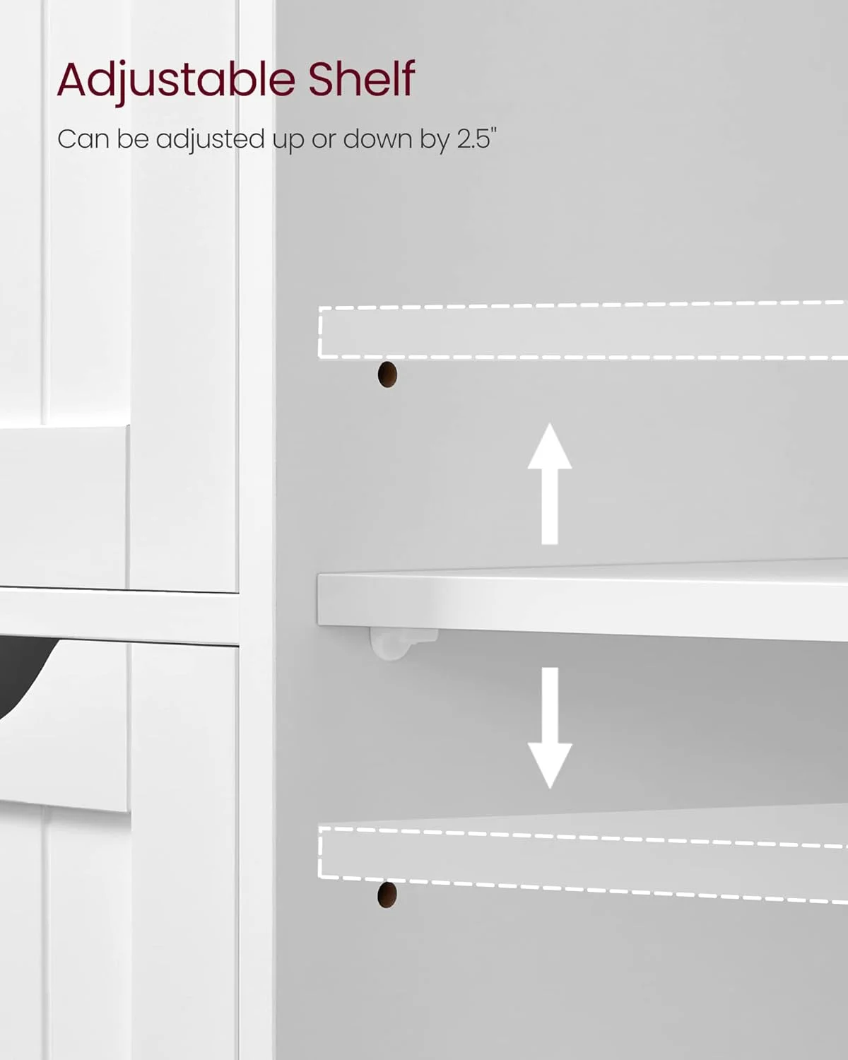 کابینت ایستاده ذخیره سازی کف حمام VASAGLE، واحد ذخیره سازی حمام با 3 کشو، 1 قفسه قابل تنظیم، کابینت حمام مستقل، 30x60x81 سانتی متر، سفید UBBC49WT