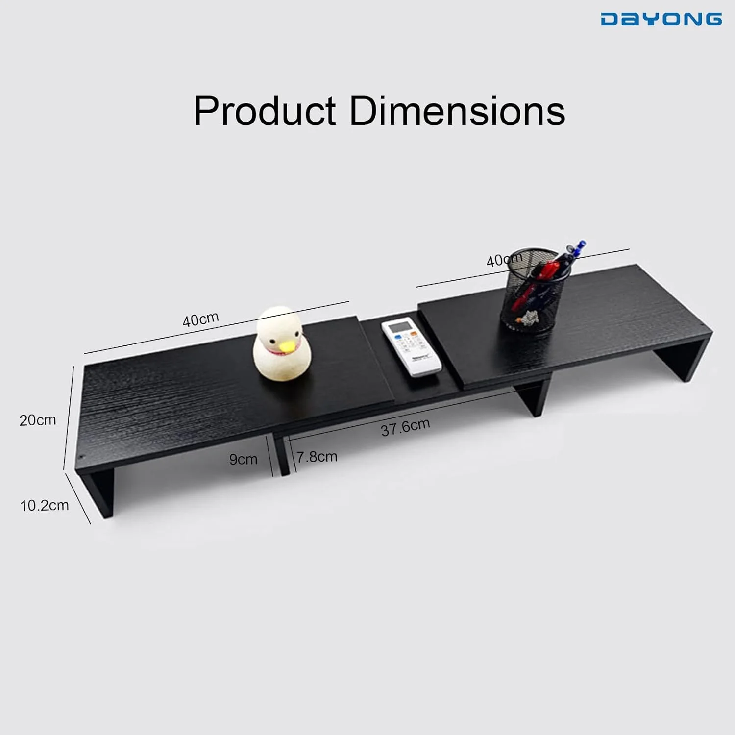 پایه مانیتور دوگانه DAYONG، پایه مانیتور دوتایی، قفسه سازمان دهنده رومیزی قابل تنظیم برای کامپیوتر، لپ تاپ و پرینتر (مشکی-C) مناسب برای خانه و اداره