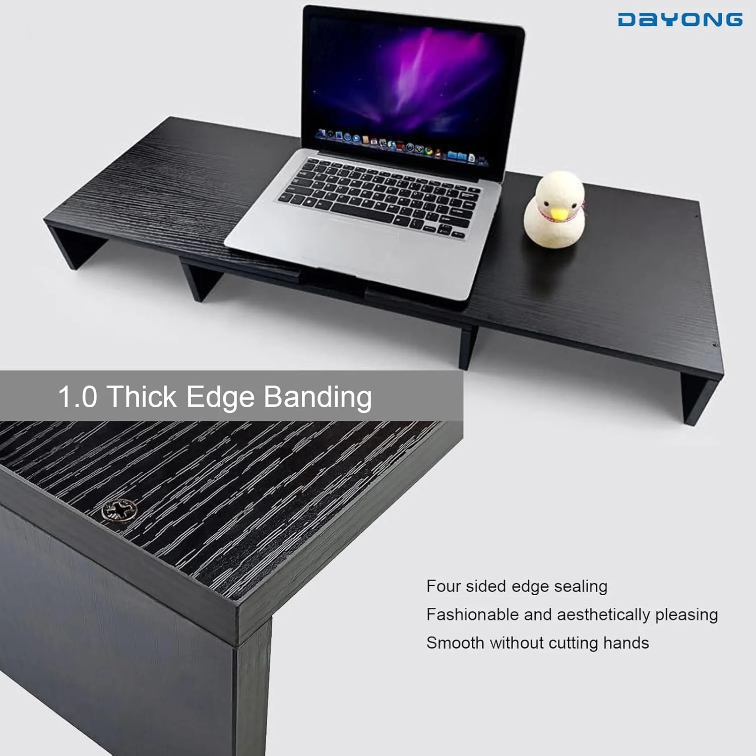 پایه مانیتور دوگانه DAYONG، پایه مانیتور دوتایی، قفسه سازمان دهنده رومیزی قابل تنظیم برای کامپیوتر، لپ تاپ و پرینتر (مشکی-C) مناسب برای خانه و اداره